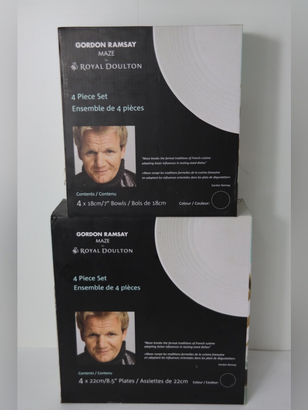 Brand New Gordon Ramsay Maze By Royal Doultan 4 Bowls & 4 Plates